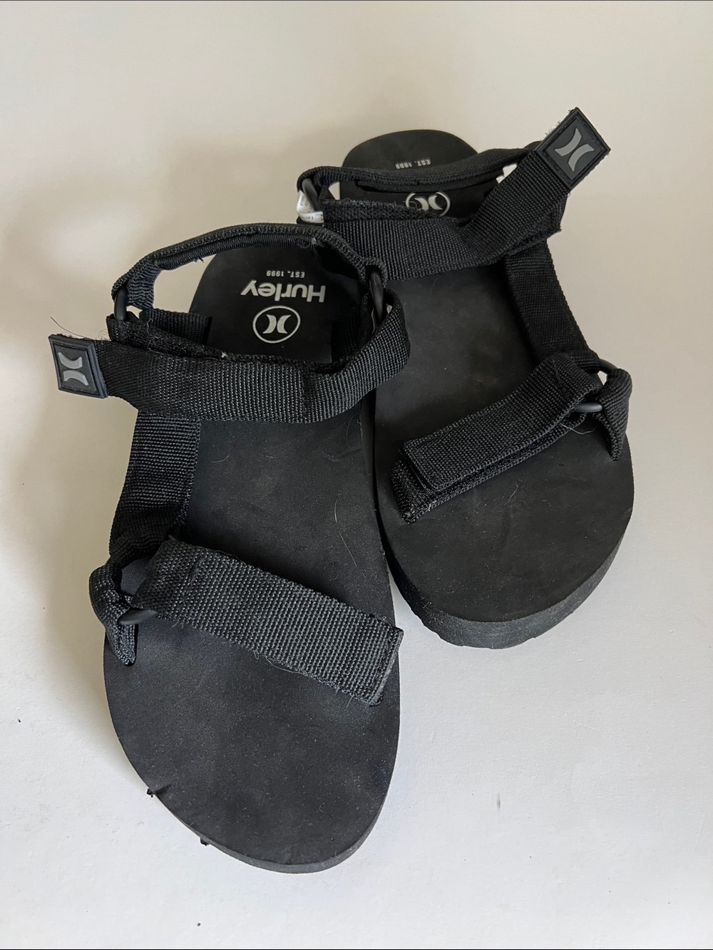 Hurley Black Adjustable Webbing Sandals